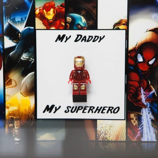 Daddy Superhero Minifigure Acrylic Insert Frame