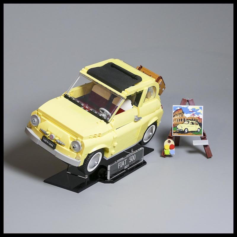 Acrylic Display Case with Internal Stand for LEGO Fiat 500 10271 