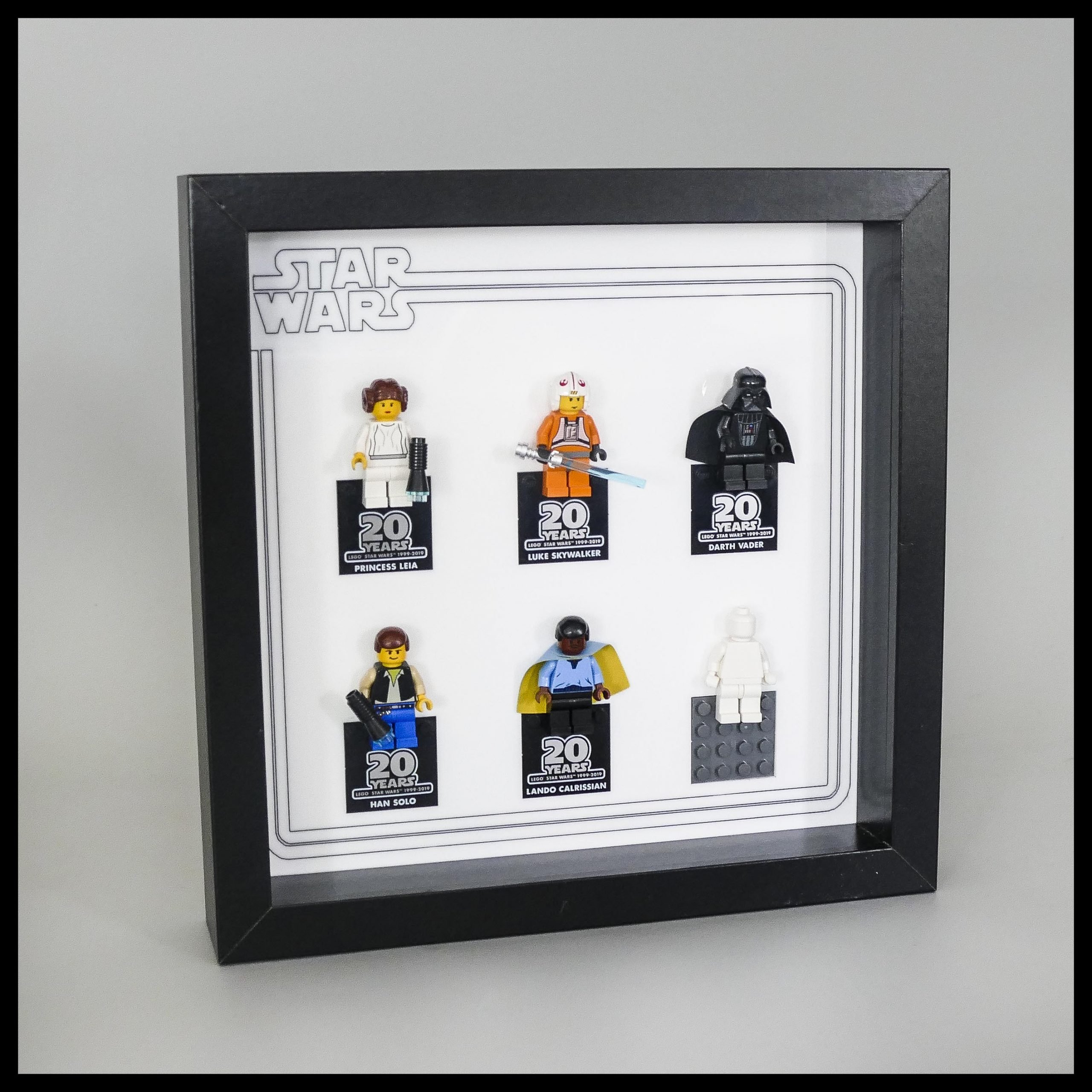 Lego Minifigure Display Case Frame Star Wars logo minifigs 